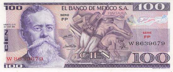 Mexiko p.66a FP 100 Pesos 1974